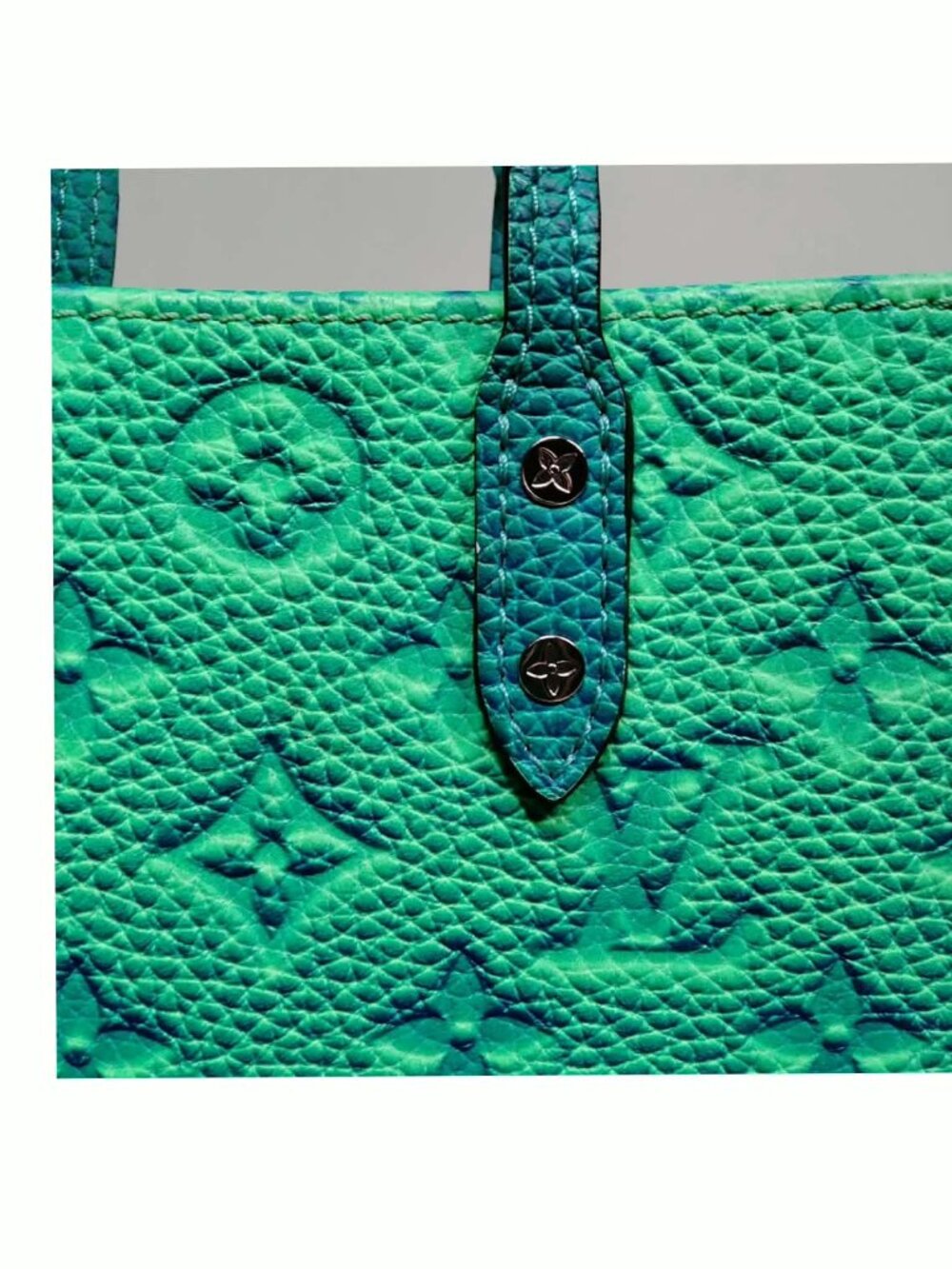 Authentic Louis Vuitton Onthego Mini Blue Green Empreinte Leather Chain Tote Bag - Picture 6 of 16